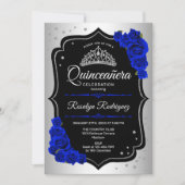 Quinceanera - Silver Black Royal Blue Kaart (Voorkant)