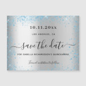 Quinceanera Silver Blauw, behalve de datum-magneet (Voorkant)