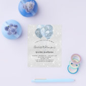 Quinceanera Silver Blauw Glitter-budget Flyer (Enkel)