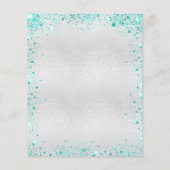 Quinceanera Silver blauwgroen glitter-begrotingsui Flyer (Achterkant)