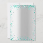 Quinceanera Silver blauwgroen glitterglamoureus Kaart (Achterkant)