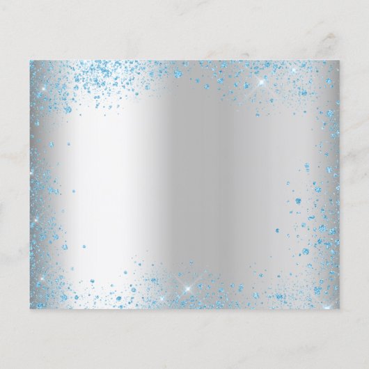 Quinceanera Silver Blue budget, behalve de datum Flyer (Achterkant)