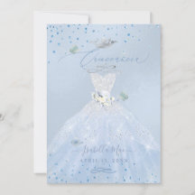 Quinceanera Silver Blue Glitter