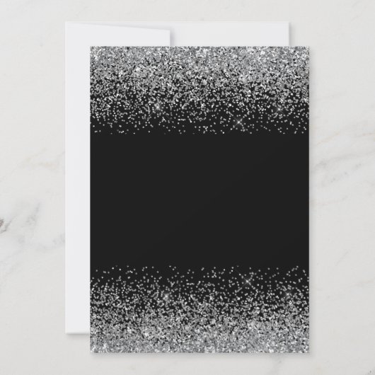 Quinceanera Silver Dress Faux Glitter Bedankkaart (Achterkant)
