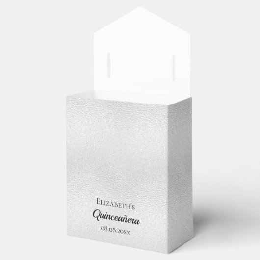 Quinceanera Silver Glitter ballonnen bedankt Bedankdoosjes (Geopend)