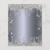 Quinceanera Silver Glitter-budgetuitnodiging Flyer (Achterkant)