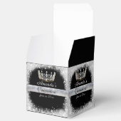 Quinceanera Silver Glitter Gold Crown Favor Box Bedankdoosjes (Geopend)