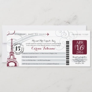 Quinceanera Silver Gray en Burgundy   Parijs Kaart