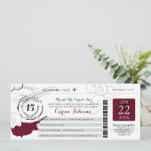 Quinceanera Silver Grey en Burgundy CYPRUS Kaart (Staand voorkant)