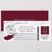 Quinceanera Silver Grey en Burgundy CYPRUS Kaart (Voorkant / Achterkant)