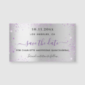 Quinceanera Silver paars, behalve de datummagneet (Voorkant)