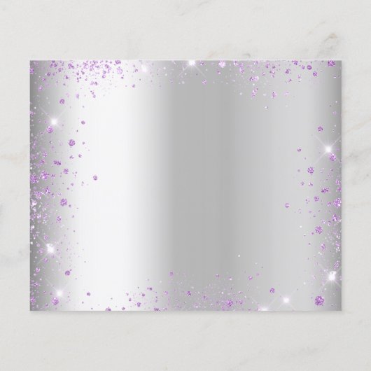 Quinceanera Silver paars budget behalve de datum Flyer (Achterkant)