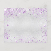 Quinceanera Silver paars budget behalve de datum Flyer (Achterkant)