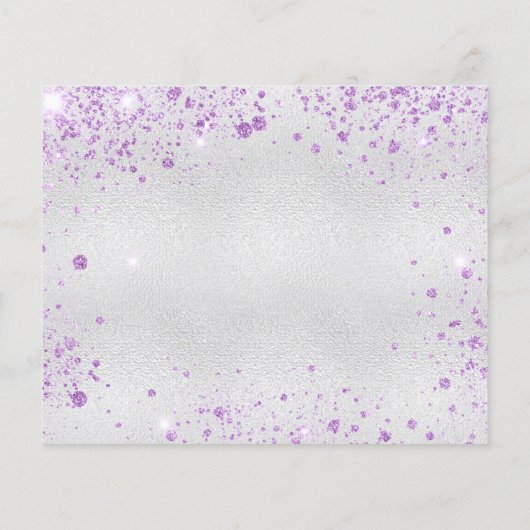 Quinceanera Silver paars budget behalve de datum Flyer (Achterkant)