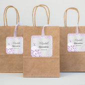 Quinceanera Silver paarse glitter Vierkante Sticker