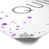 Quinceanera Silver paarse glitter welkomstballonne Poster (Hoek)