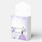 Quinceañera Silver & Purple Flowers Party Bedankdoosjes (Geopend)
