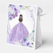 Quinceañera Silver & Purple Flowers Party Bedankdoosjes (Achterkant)