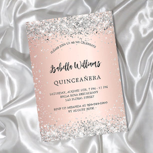 Quinceanera Silver roos gouden doornhaaien Kaart