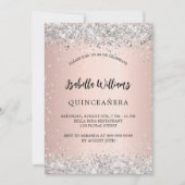 Quinceanera Silver roos gouden luxe luxe Kaart (Voorkant)