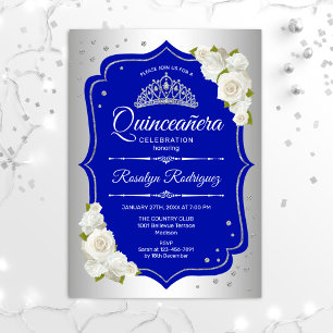 Quinceanera - Silver Royal Blue Kaart