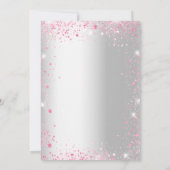 Quinceanera Silver Roze jurk glitsstof Kaart (Achterkant)