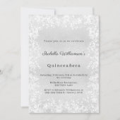 Quinceanera silver snowflakes elegant party kaart (Voorkant)