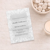 Quinceanera silver snowflakes elegant party kaart