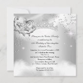 Quinceanera Silver Sparkle Masquerade Party 2 Kaart (Achterkant)