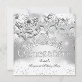 Quinceanera Silver Sparkle Masquerade Party 2 Kaart (Voorkant)