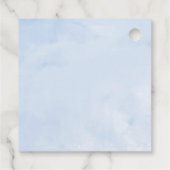 Quinceanera Silver Tiara Light Blue Floral Bedankjes Labels (Achterkant)