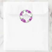 Quinceanera Silver Tiara Paarse Bloemen Ronde Sticker (Tas)