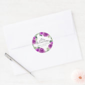 Quinceanera Silver Tiara Paarse Bloemen Ronde Sticker (Envelop)