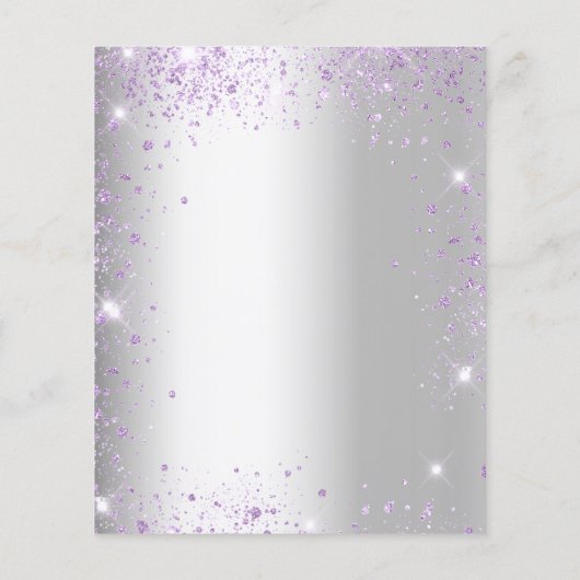 Quinceanera Silver violet budget uitnodiging Flyer (Achterkant)