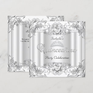 Quinceanera Silver White Diamond Tiara 15de partij Kaart