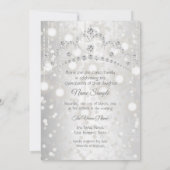 Quinceanera  Silver White Diamond Tiara Kaart (Achterkant)