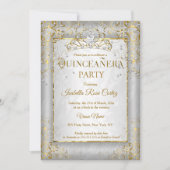 Quinceanera Silver White Gold Tiara fotofeestje Kaart (Voorkant)