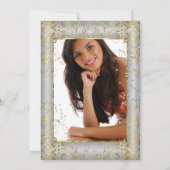 Quinceanera Silver White Gold Tiara fotofeestje Kaart (Achterkant)