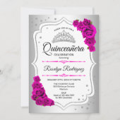 Quinceanera - Silver White Pink Kaart (Voorkant)