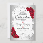 Quinceanera - Silver White Red Kaart (Voorkant)