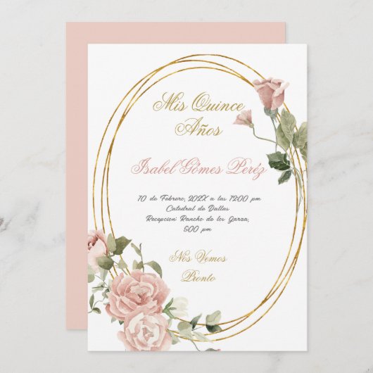 Quinceanera Sla de datum op in het Spaans Save The Date (Voorkant / Achterkant)