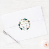 Quinceañera Smaragd Groene Blozen Bloemen Verjaard Ronde Sticker (Envelop)