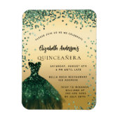 Quinceanera smaragd groene jurk luxe party magneet (Verticaal)