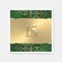 Quinceanera Smaragdgroen en Gouden Filigraan Krull