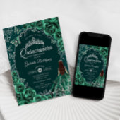 Quinceanera Smaragdgroen Zilver Kaart
