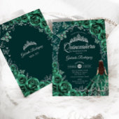 Quinceanera Smaragdgroen Zilver Kaart