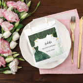 Quinceanera smaragdgroene jurk bedankzakje