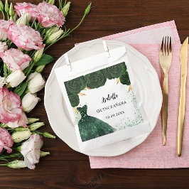 Quinceanera smaragdgroene jurk bedankzakje