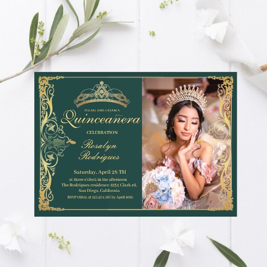 Quinceanera Smaragdgroene Schoonheid Quinceanera m Kaart