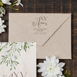 Quinceañera Spaans Rustic Fancy Typografie Rubberstempel